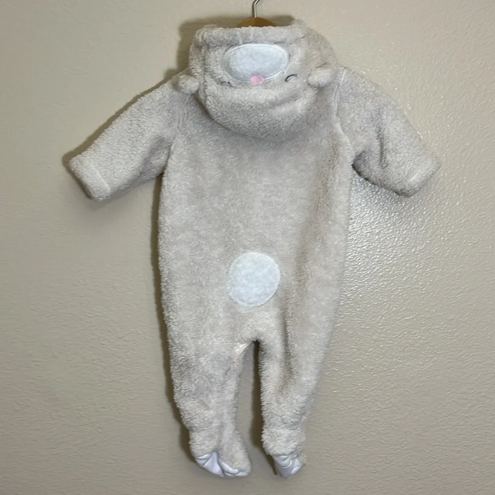 Young Original Cozy Fleece Cream Hooded Baby Bunting